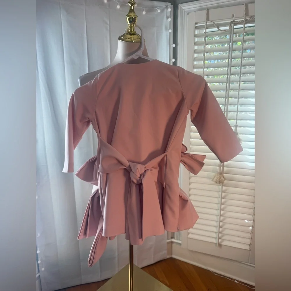 Mummymoon Girls Blush Structured Bow Jacket Size 4 Couture